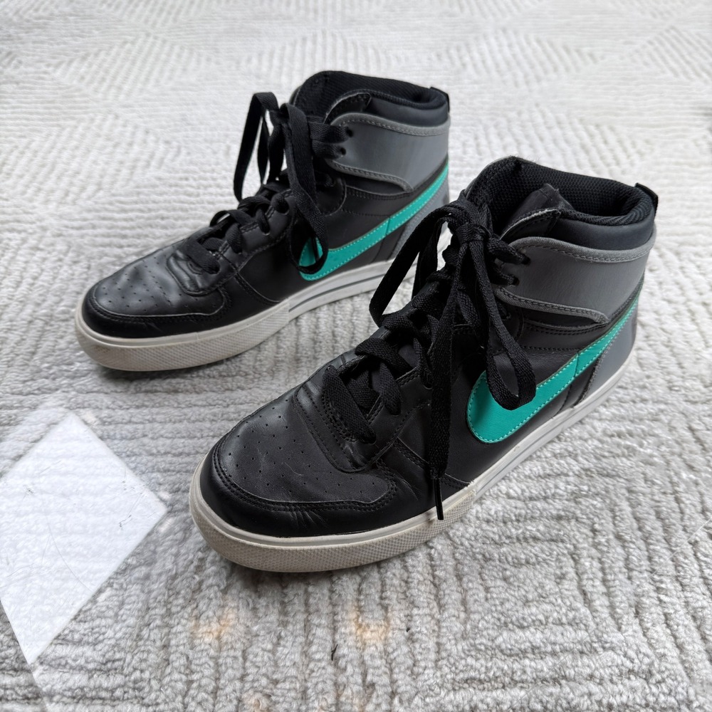 Nike Dunk High AC Mens 7.5 Black Teal Grey 477103-031 High Top Leather Sneakers